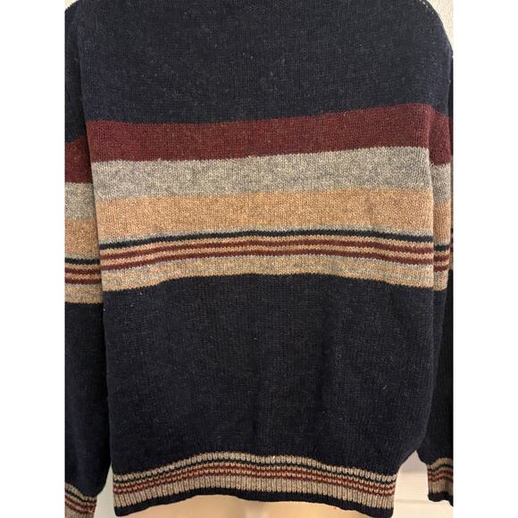 Vintage Italian 100% Shetland Wool Striped Sweater. Size Men's Medium - Picture 8 of 8